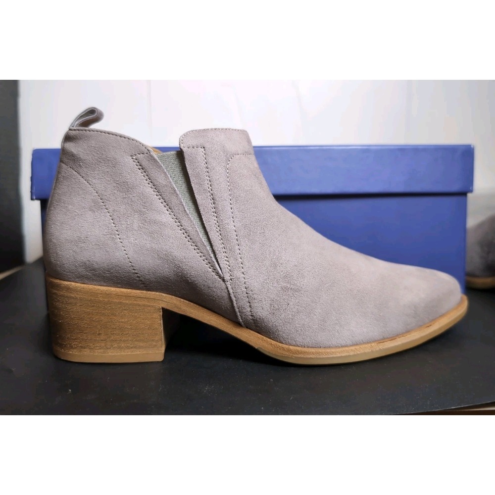 ITALEAU Womens Zarah Polvere Suede Dual Zip Ankle Booties EU 37 US 7